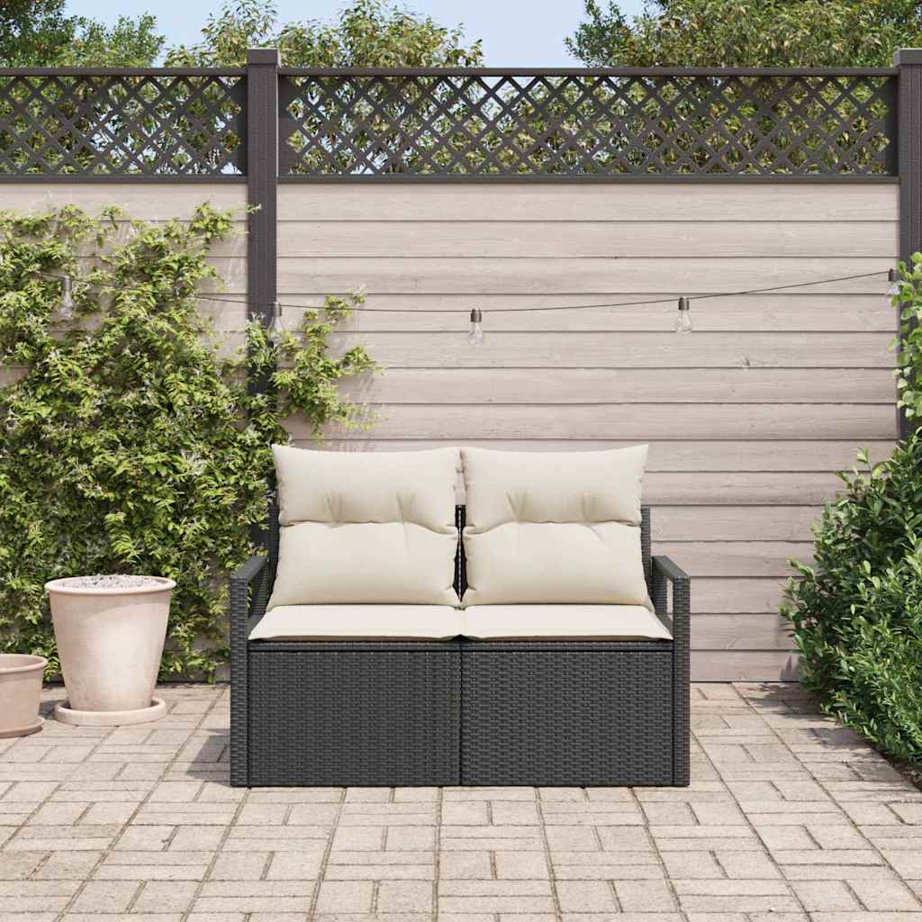 Gartensofa Schwarz 120 x 62 x 69cm Poly-Rattan